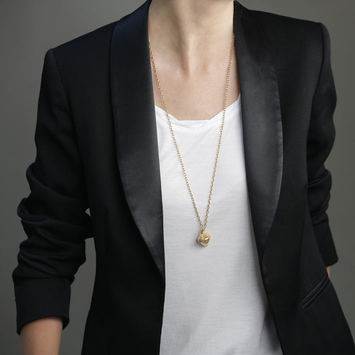 The Oak Tree Medium Brass Acorn Necklace