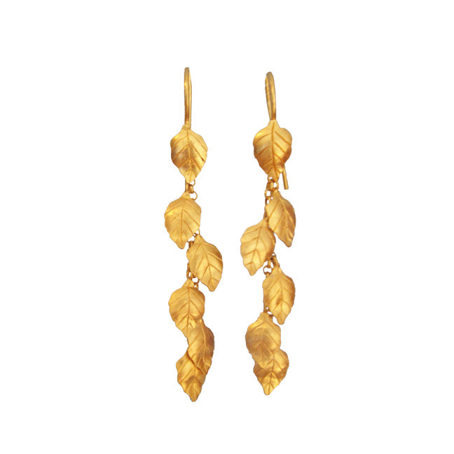 Silver Summer Leaves Dangling Earrings