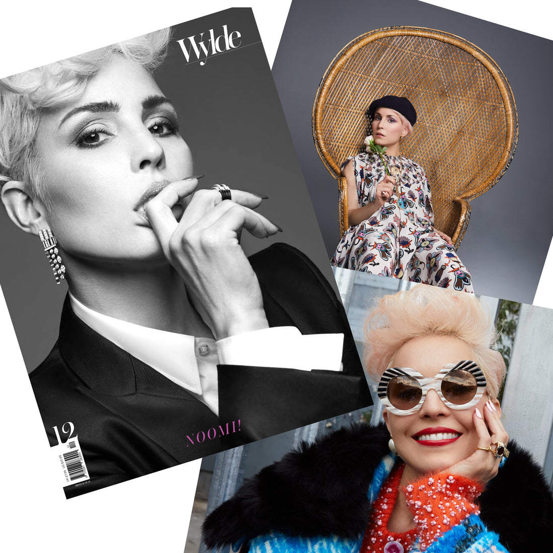 The cover of Wylde issue 12 with Noomi with Tarra Rosenbaum Aurora ring and pinky ring