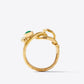 Malachite Gold Wadjet Twisted Snake Ring