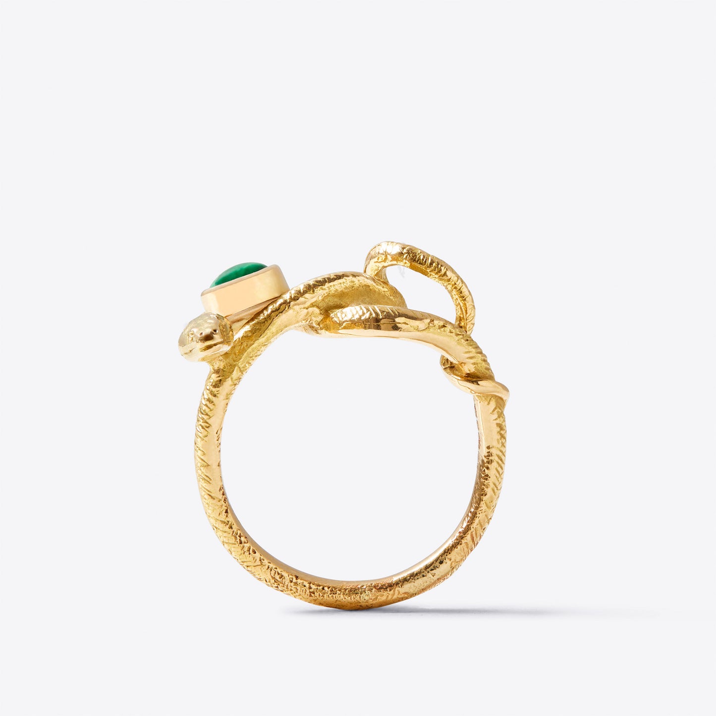 Malachite Gold Wadjet Twisted Snake Ring