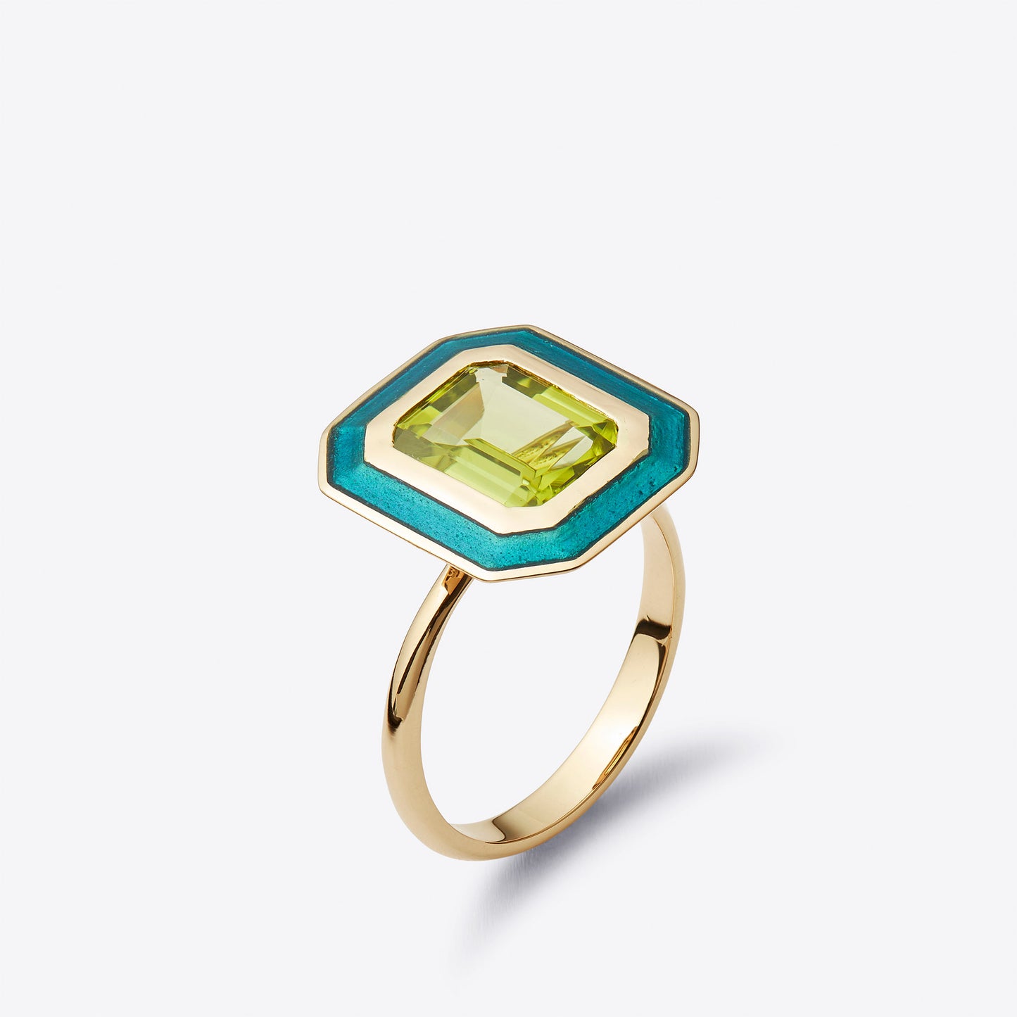 Peridot and Turquoise Aurora Ring.