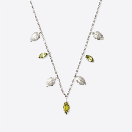 Peridot Summer Leaf Layering Necklace