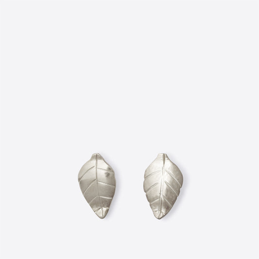 Silver Leaf Stud Earrings