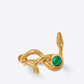 Malachite Gold Wadjet Twisted Snake Ring