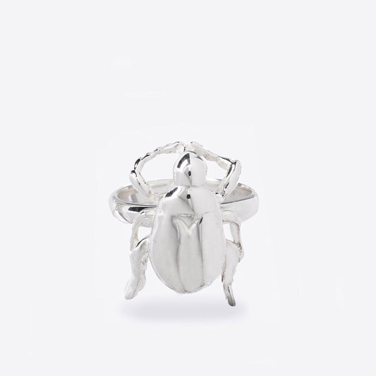 Silver Scarab Ring