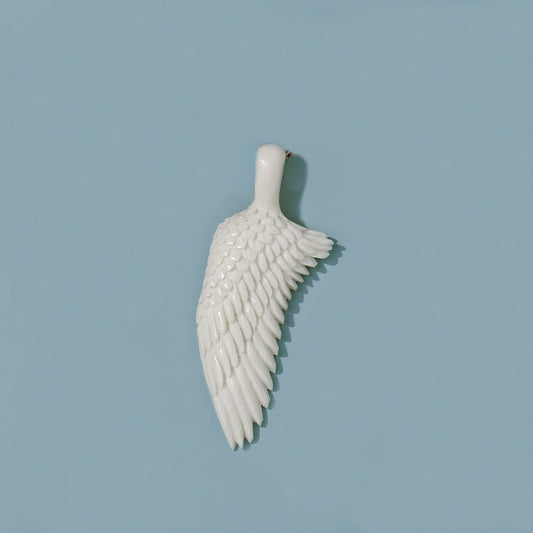 Large Hand Carved Recycled Bone Wing