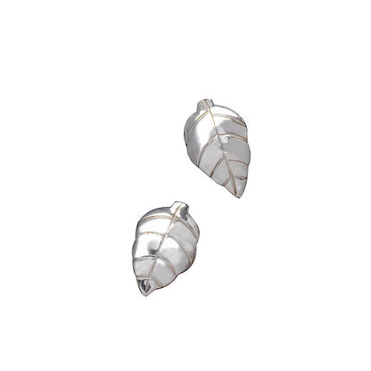 Silver Leaf Stud Earrings