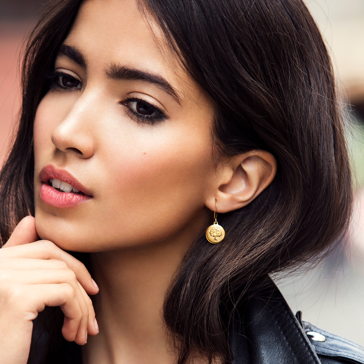 Golden Tree Coin Earrings