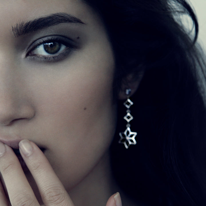 Floating Snowflake Earrings