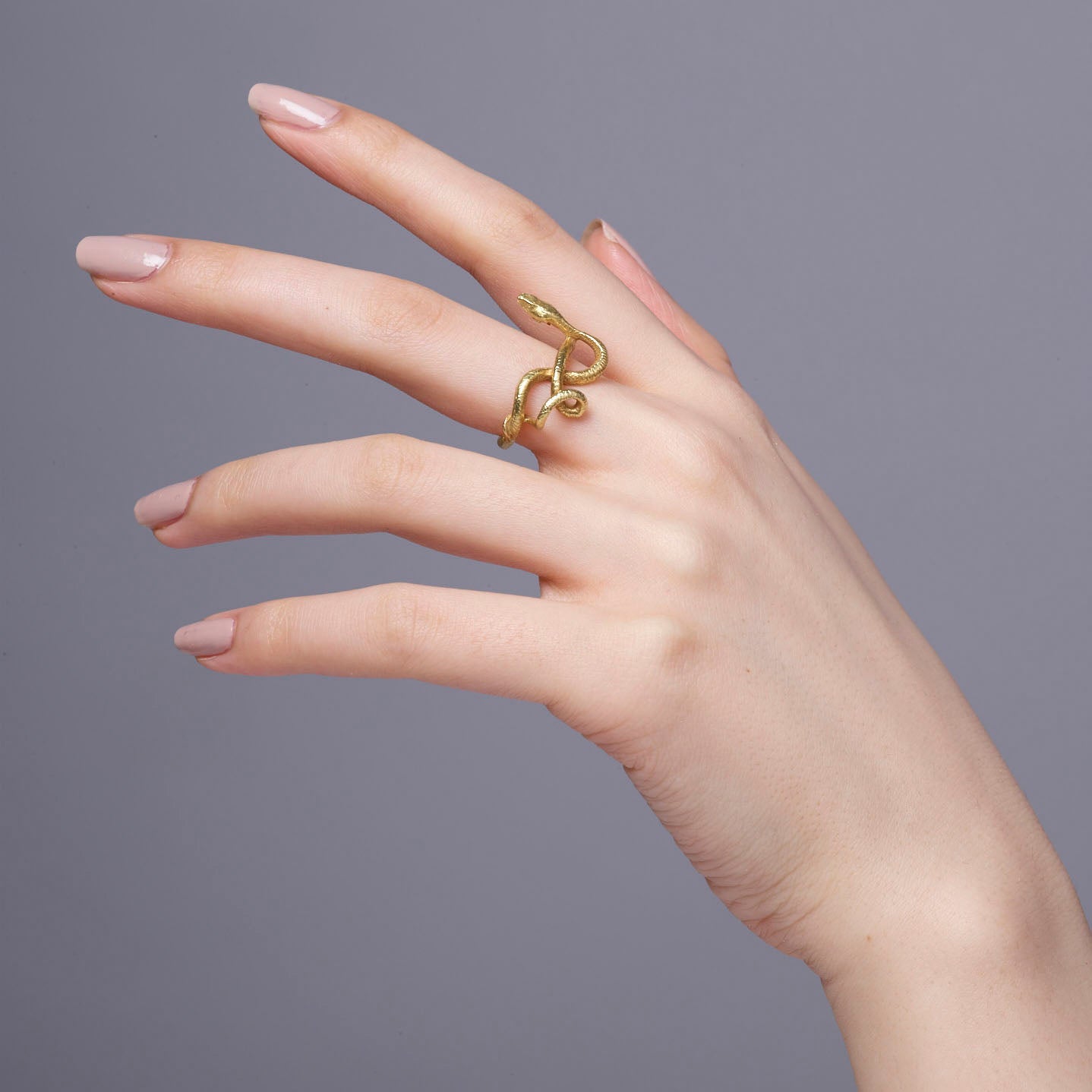 Gold Wadjet Twisted Snake Ring